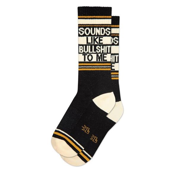 SOUNDS LIKE BULLSHIT TO ME Socks Gumball Poodle Unisex Ribbed Gym Crew Socks NEW - Picture 1 of 11